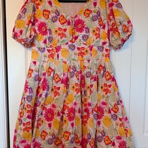 Ivy City Co Floral Puff Sleeve Kids Dress
